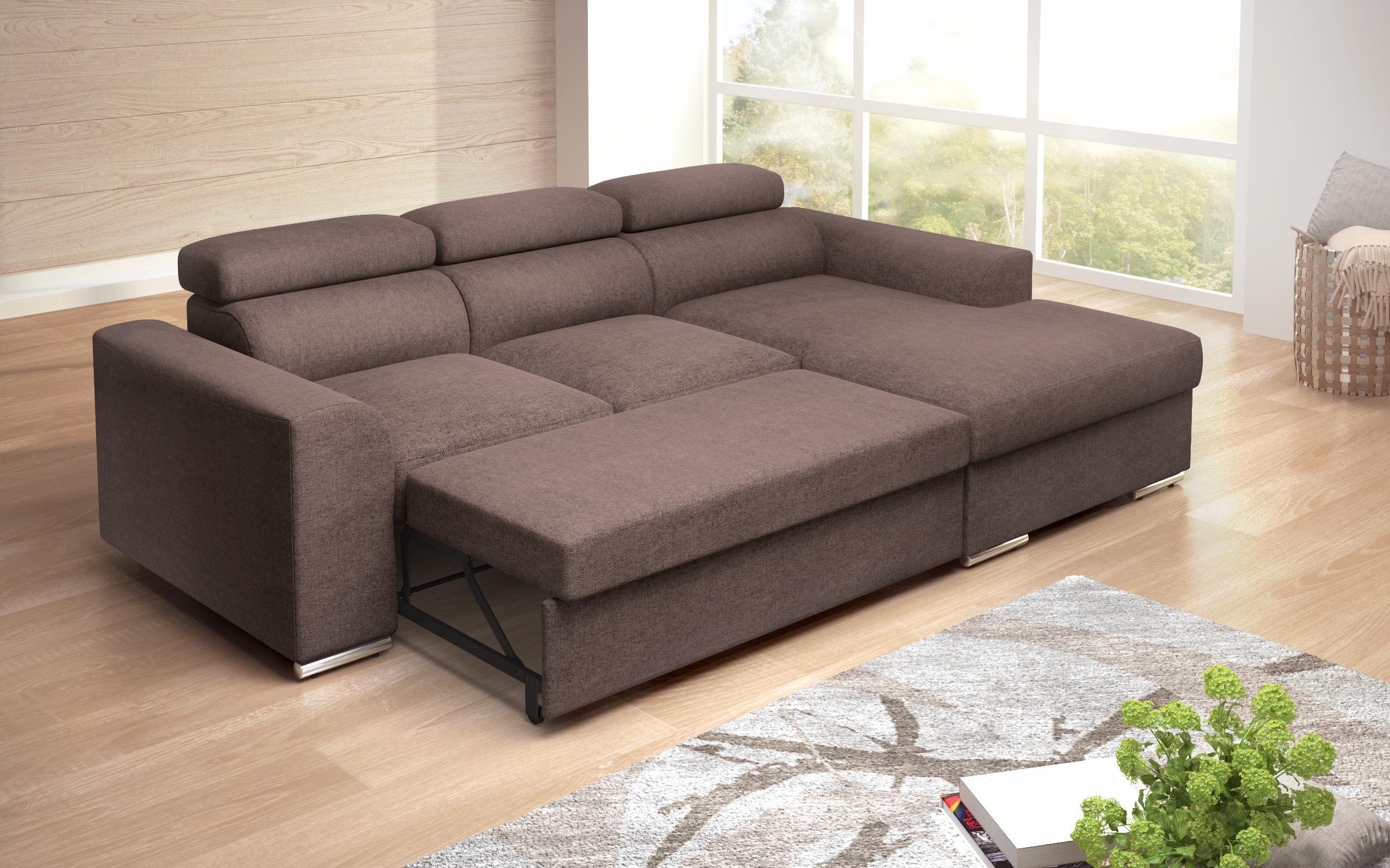 Extendable corner sofa Morgan, brown  12